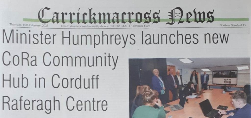 CoRa Hub Launch Newspaper Heading