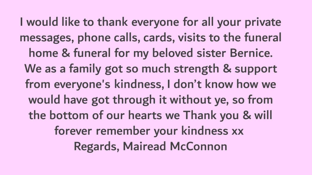 Bernice Acknowledgement