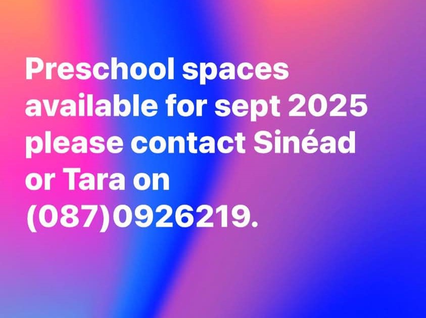 Bright Sparks Preschool Spaces available Sept 2025