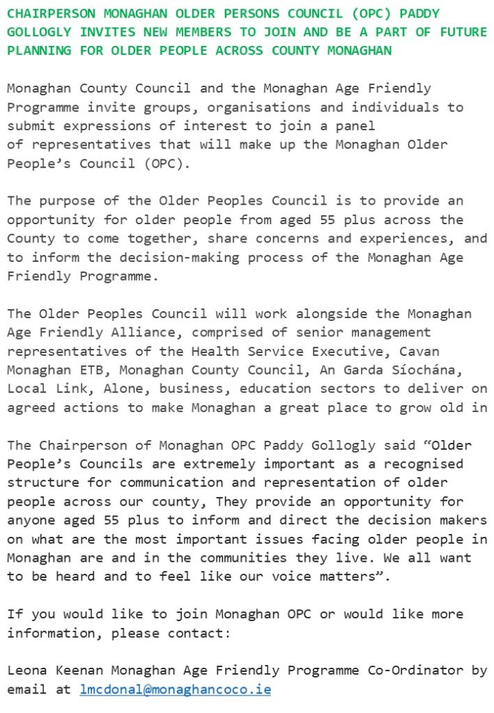Older Persons Council 2025
