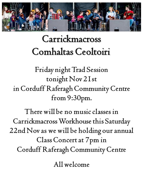 Carrickmacross Comhaltas Ceoltoiri 22.11.2025