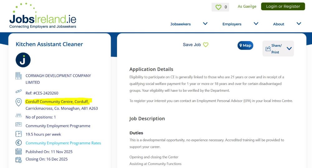 CE Position in the Community Centre